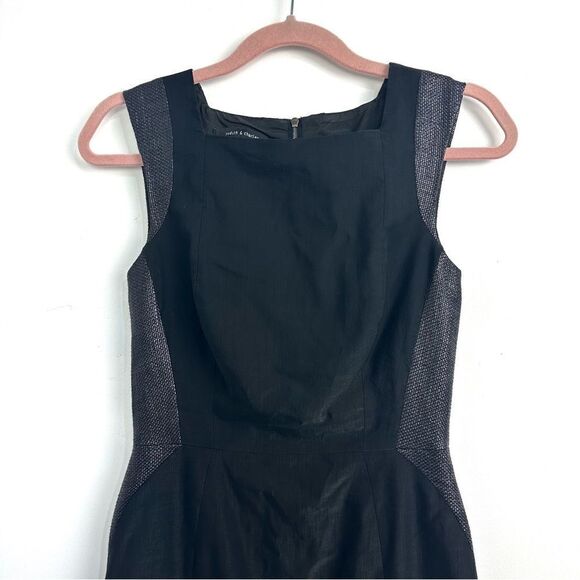Judith & Charles Black Sleeveless Linen Blend Sheath Dress Sz 6 - Picture 2 of 12
